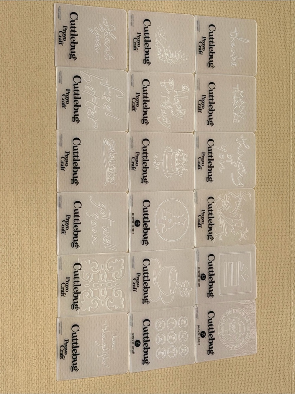 15 Cuttlebug White Embossing Folder Set - Sentiments & Decorative Designs